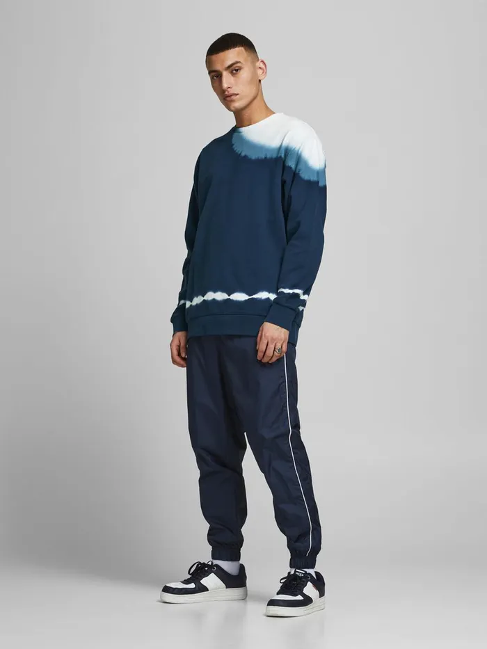 Sweatshirts JACK and JONES Mens LOOPBACK TIE DYE SWEATSHIRT Blue Cloud Dancer Gift for Friend