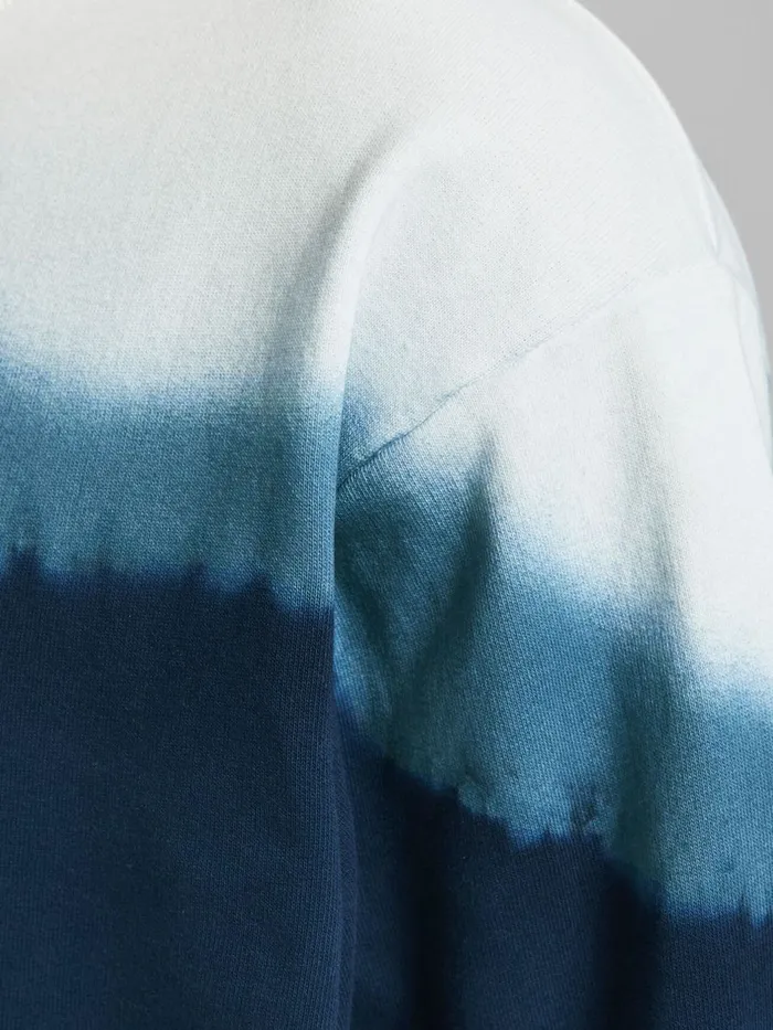 Sweatshirts JACK and JONES Mens LOOPBACK TIE DYE SWEATSHIRT Blue Cloud Dancer Gift for Friend