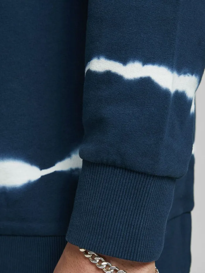Sweatshirts JACK and JONES Mens LOOPBACK TIE DYE SWEATSHIRT Blue Cloud Dancer Gift for Friend