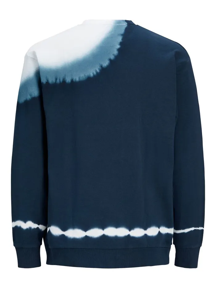 Sweatshirts JACK and JONES Mens LOOPBACK TIE DYE SWEATSHIRT Blue Cloud Dancer Gift for Friend
