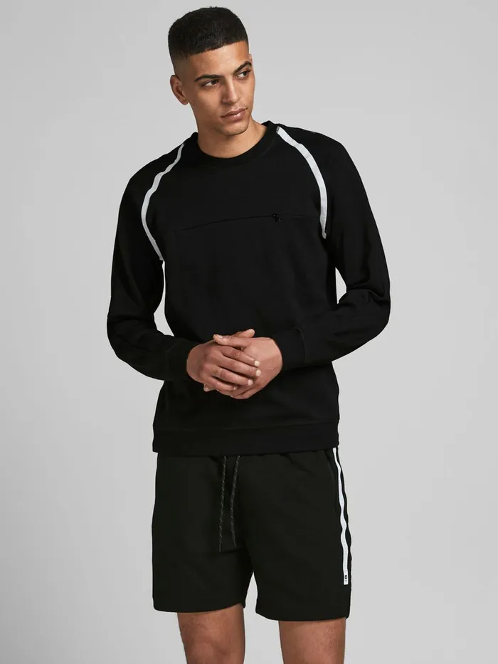 Sweatshirts JACK and JONES Mens PERFORMANCE SWEATSHIRT Black Black Popular