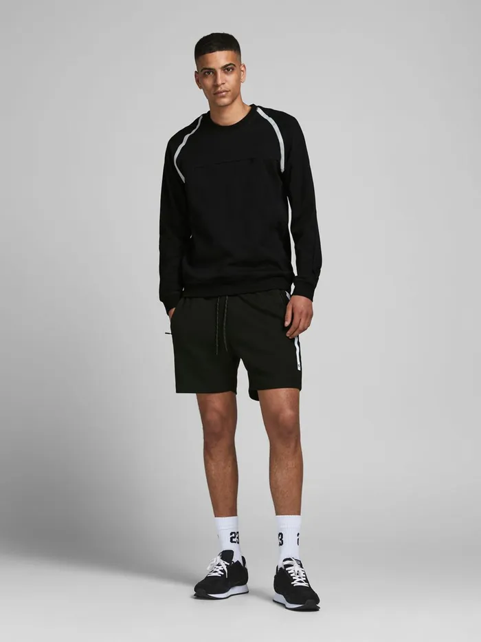 Sweatshirts JACK and JONES Mens PERFORMANCE SWEATSHIRT Black Black Popular