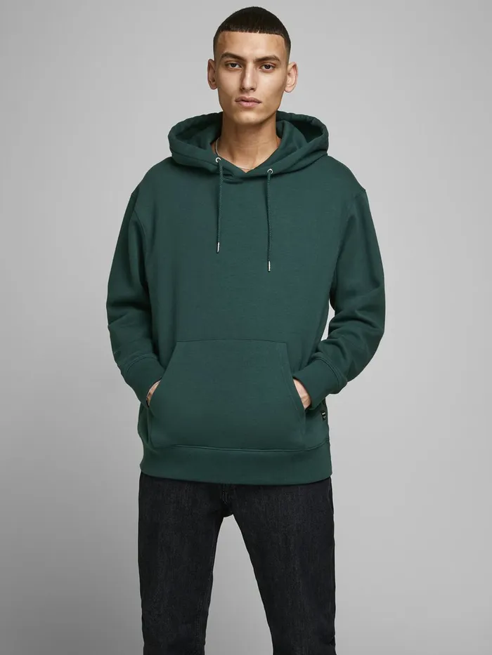 Sweatshirts JACK and JONES Mens PLAIN HOODIE Green Sea Moss Gift 4 You