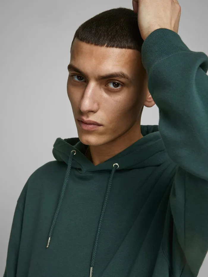Sweatshirts JACK and JONES Mens PLAIN HOODIE Green Sea Moss Gift 4 You