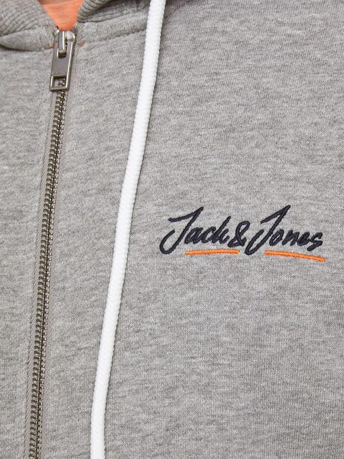 Sweatshirts JACK and JONES Mens RECYCLED POLYESTER BLEND HOODIE Grey Light Grey Melange Cheap On Sale