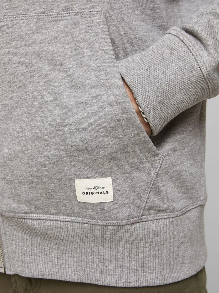 Sweatshirts JACK and JONES Mens RECYCLED POLYESTER BLEND HOODIE Grey Light Grey Melange Cheap On Sale