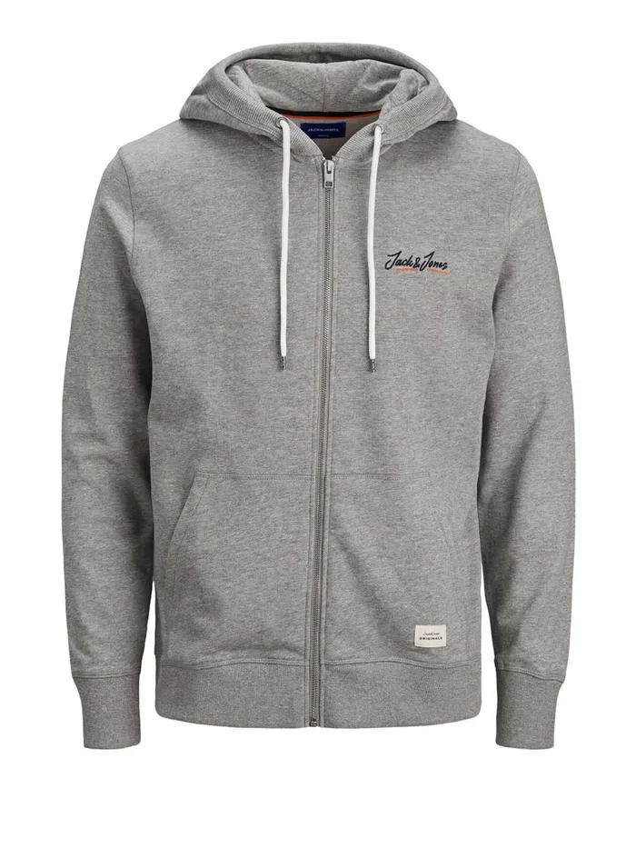 Sweatshirts JACK and JONES Mens RECYCLED POLYESTER BLEND HOODIE Grey Light Grey Melange Cheap On Sale