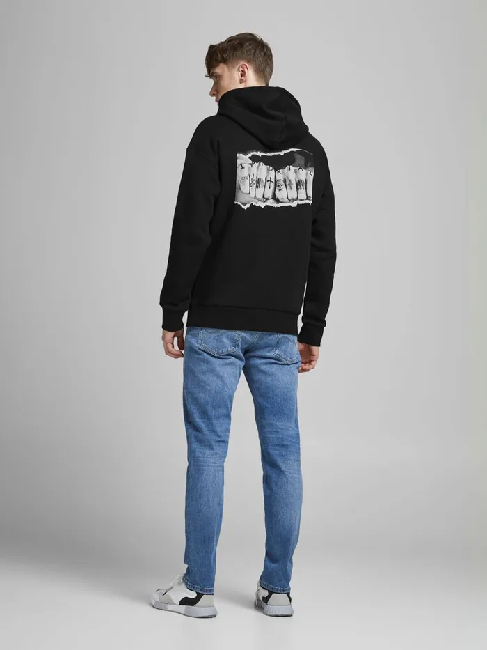 Sweatshirts JACK and JONES Mens SWEAT HOODIE Black Black For Sale