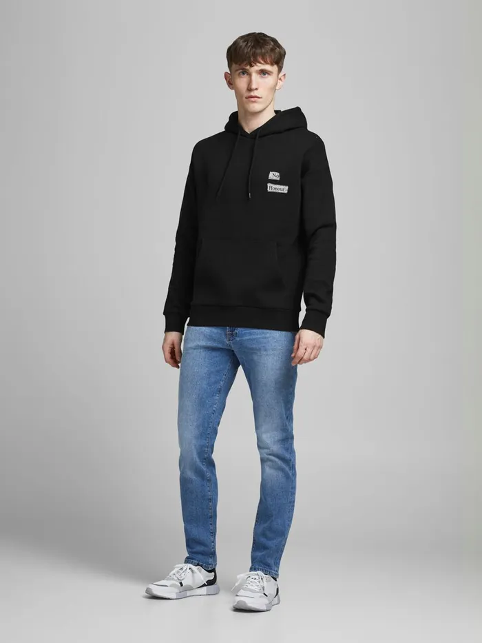 Sweatshirts JACK and JONES Mens SWEAT HOODIE Black Black For Sale