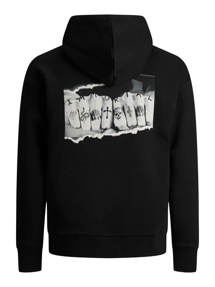 Sweatshirts JACK and JONES Mens SWEAT HOODIE Black Black For Sale