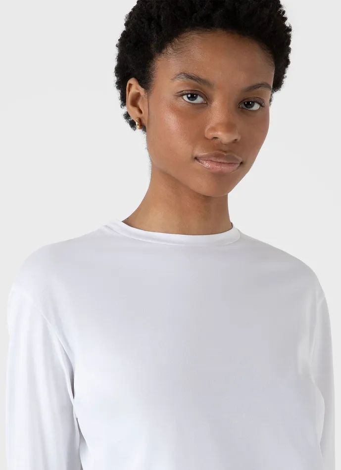 Tshirts and Tops Long Sleeve Boy Fit Tshirt White ussunspel Women Tshirts and Tops Long Sleeve Boy Fit Tshirt White ussunspel Women