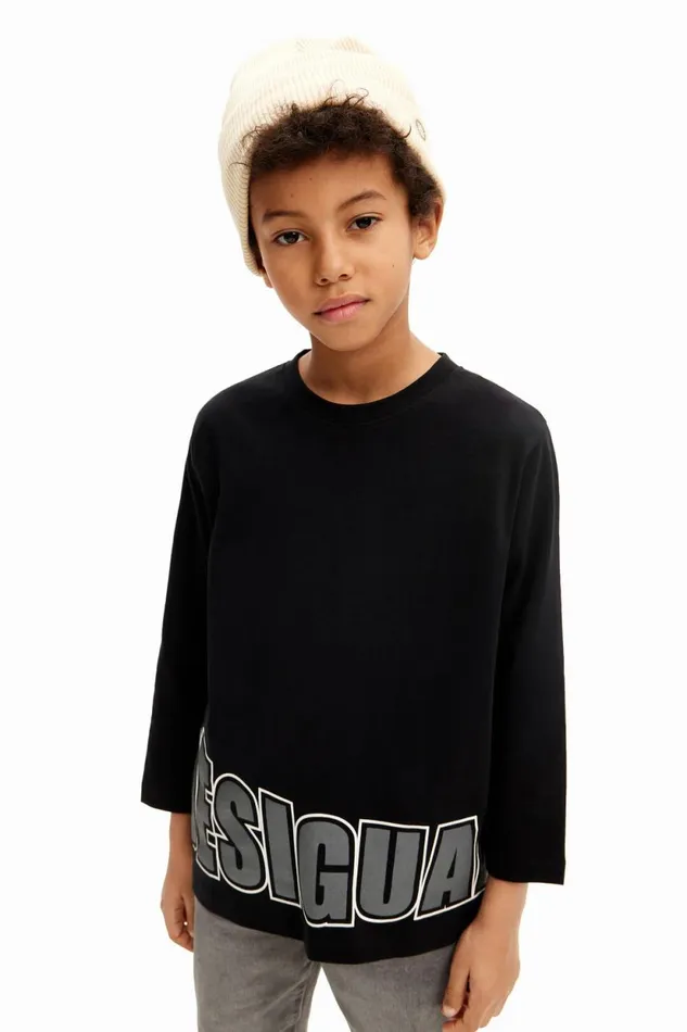 Tshirts And Shirts Kids Desigual Desigual Longsleeve Tshirt Black