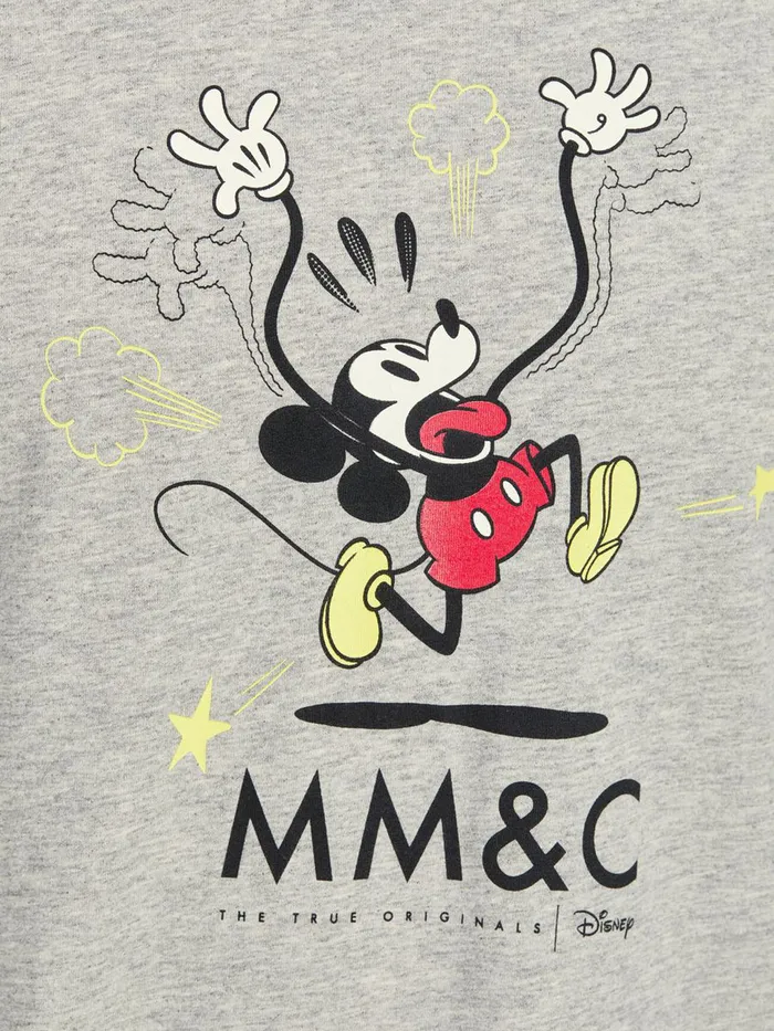 Tshirts JACK and JONES Junior BOYS MICKEY MOUSE PRINT TSHIRT Grey Light Grey Melange Popular