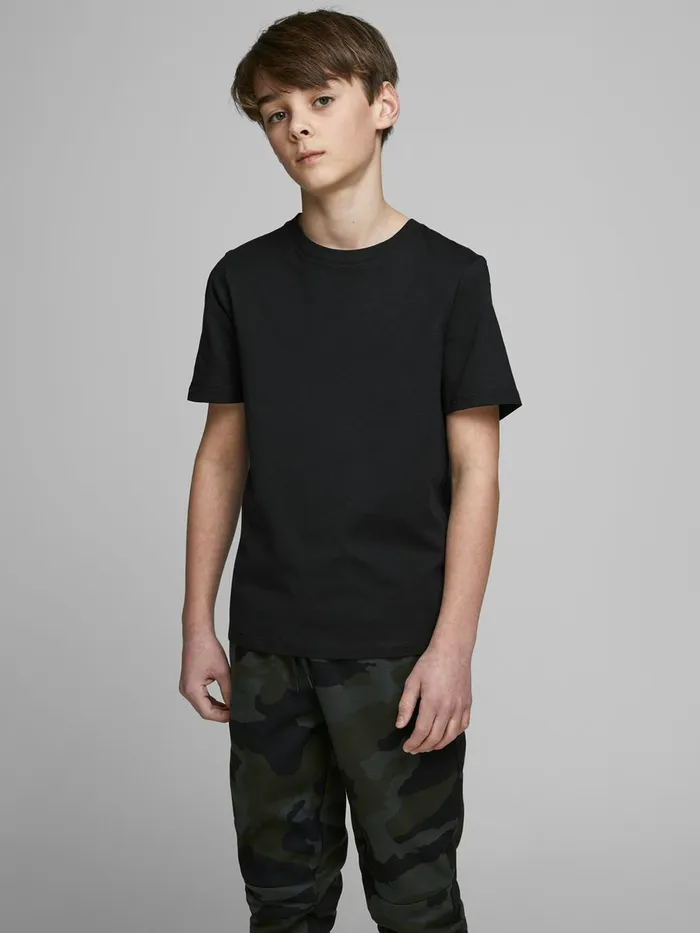 Tshirts JACK and JONES Junior BOYS ORGANIC COTTON TSHIRT Black Black Cheap On Sale
