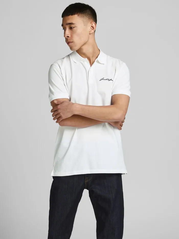 Tshirts JACK and JONES Mens 2PACK CHEST LOGO POLO SHIRT White Tap Shoe Gift 4 You