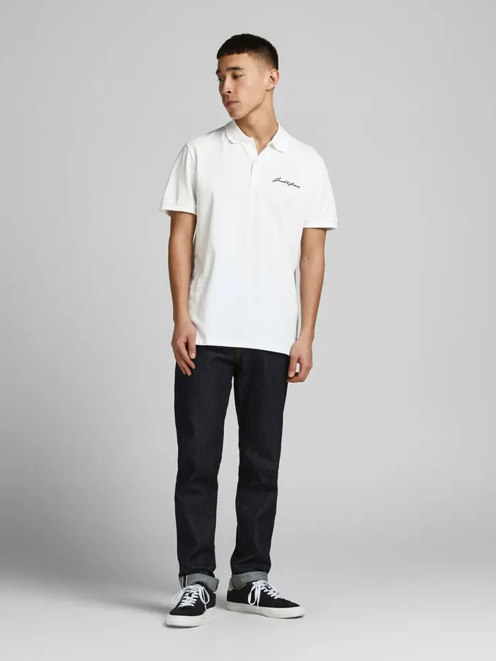 Tshirts JACK and JONES Mens 2PACK CHEST LOGO POLO SHIRT White Tap Shoe Gift 4 You