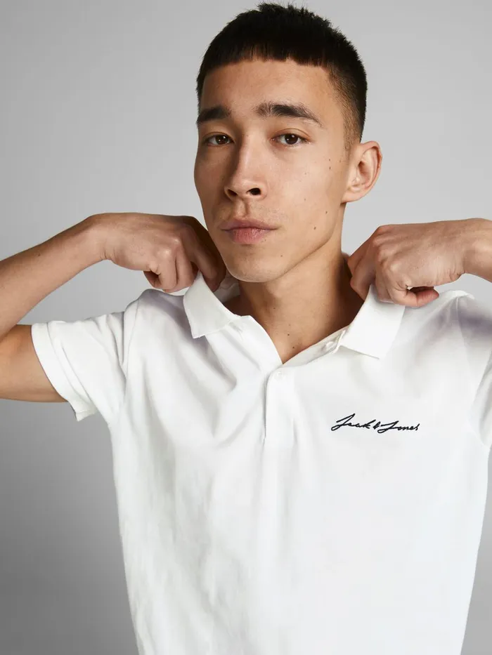 Tshirts JACK and JONES Mens 2PACK CHEST LOGO POLO SHIRT White Tap Shoe Gift 4 You