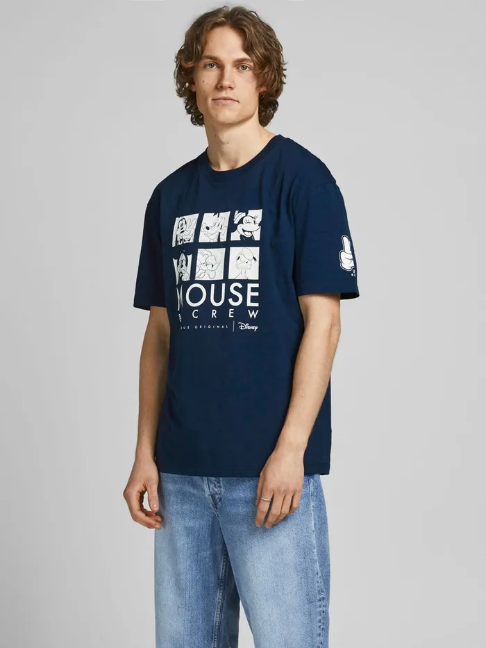 Tshirts JACK and JONES Mens DISNEY PRINT TSHIRT Blue Navy Blazer Casaul