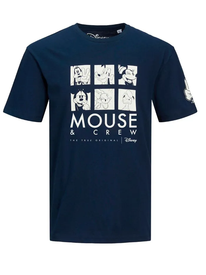 Tshirts JACK and JONES Mens DISNEY PRINT TSHIRT Blue Navy Blazer Casaul