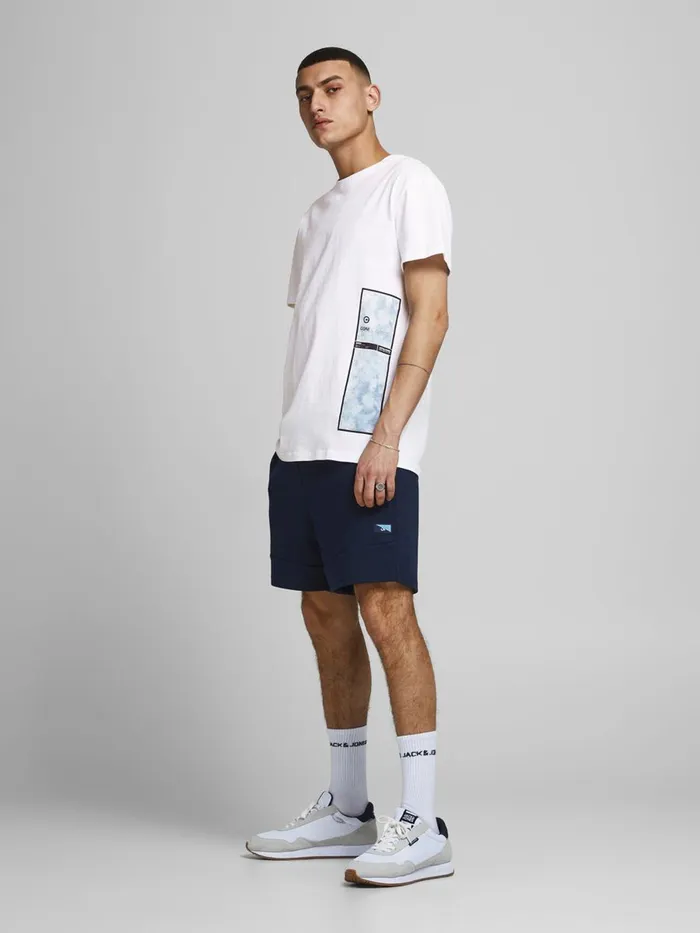 Tshirts JACK and JONES Mens LOGO PLACEMENT PRINT TSHIRT White White Near Me