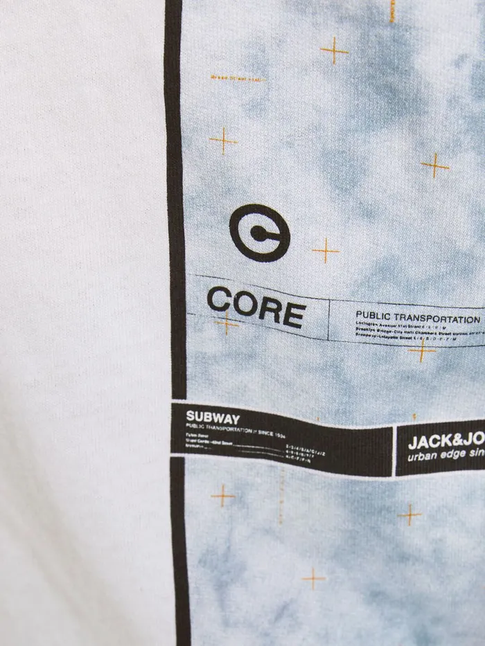 Tshirts JACK and JONES Mens LOGO PLACEMENT PRINT TSHIRT White White Near Me