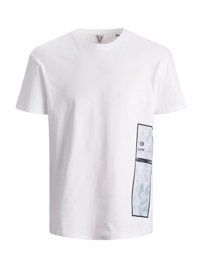 Tshirts JACK and JONES Mens LOGO PLACEMENT PRINT TSHIRT White White Near Me