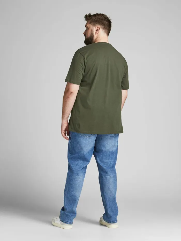 Tshirts JACK and JONES Mens LOGO PLUS SIZE TSHIRT Green Forest Night Online