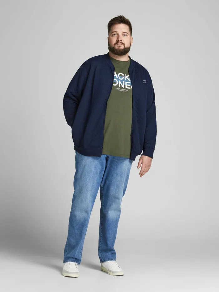 Tshirts JACK and JONES Mens LOGO PLUS SIZE TSHIRT Green Forest Night Online