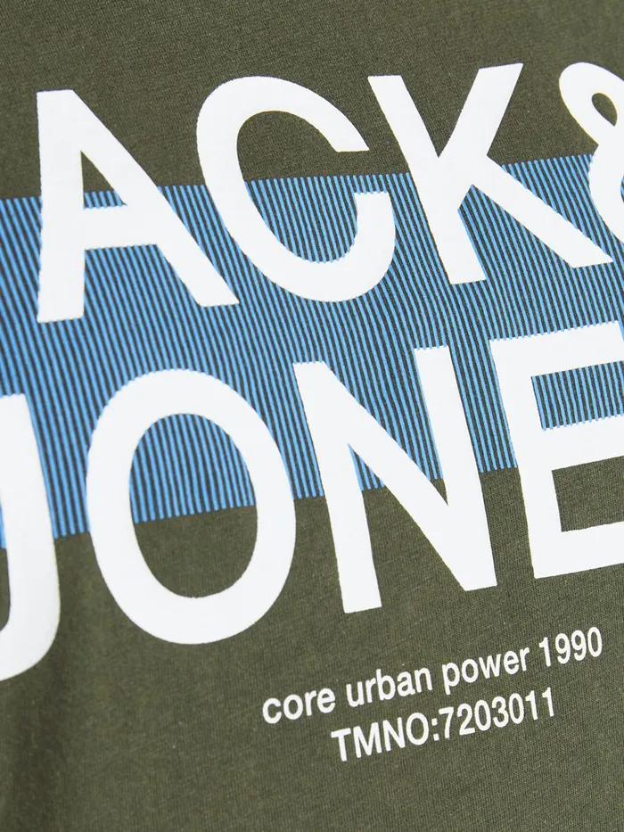 Tshirts JACK and JONES Mens LOGO PLUS SIZE TSHIRT Green Forest Night Online