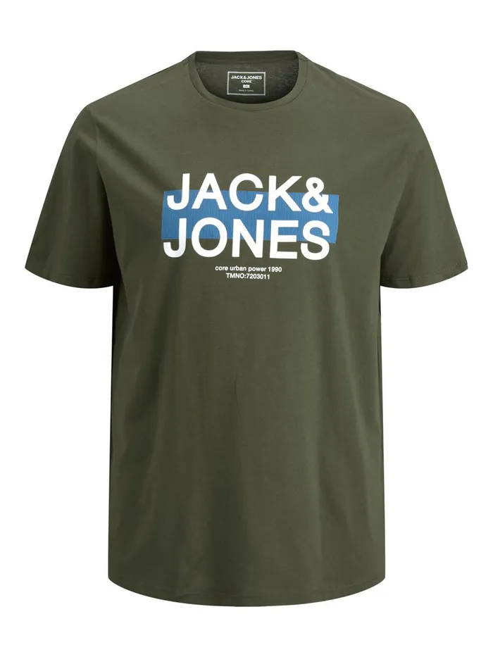 Tshirts JACK and JONES Mens LOGO PLUS SIZE TSHIRT Green Forest Night Online