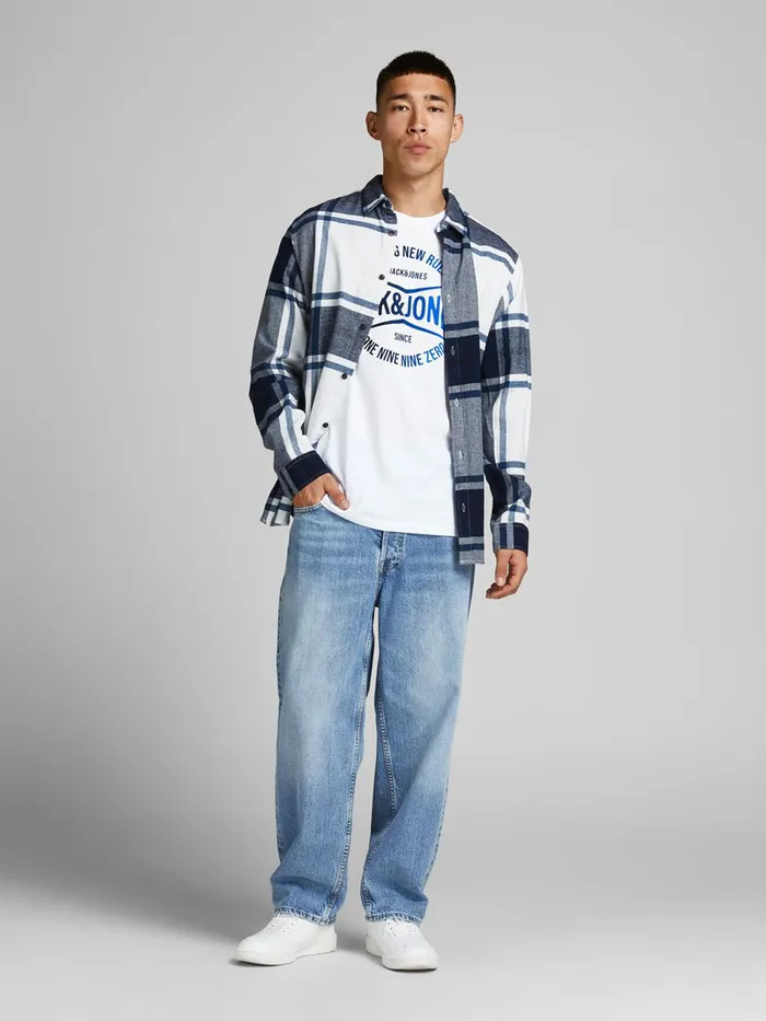 Tshirts JACK and JONES Mens LOGO PRINT TSHIRT White Bright White Gift Ideas