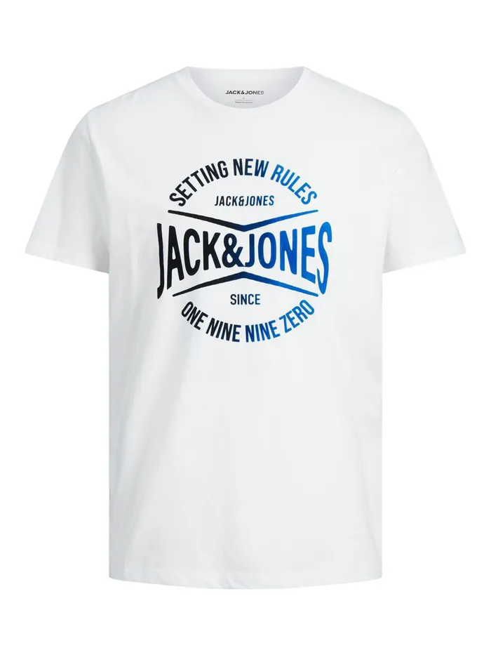 Tshirts JACK and JONES Mens LOGO PRINT TSHIRT White Bright White Gift Ideas