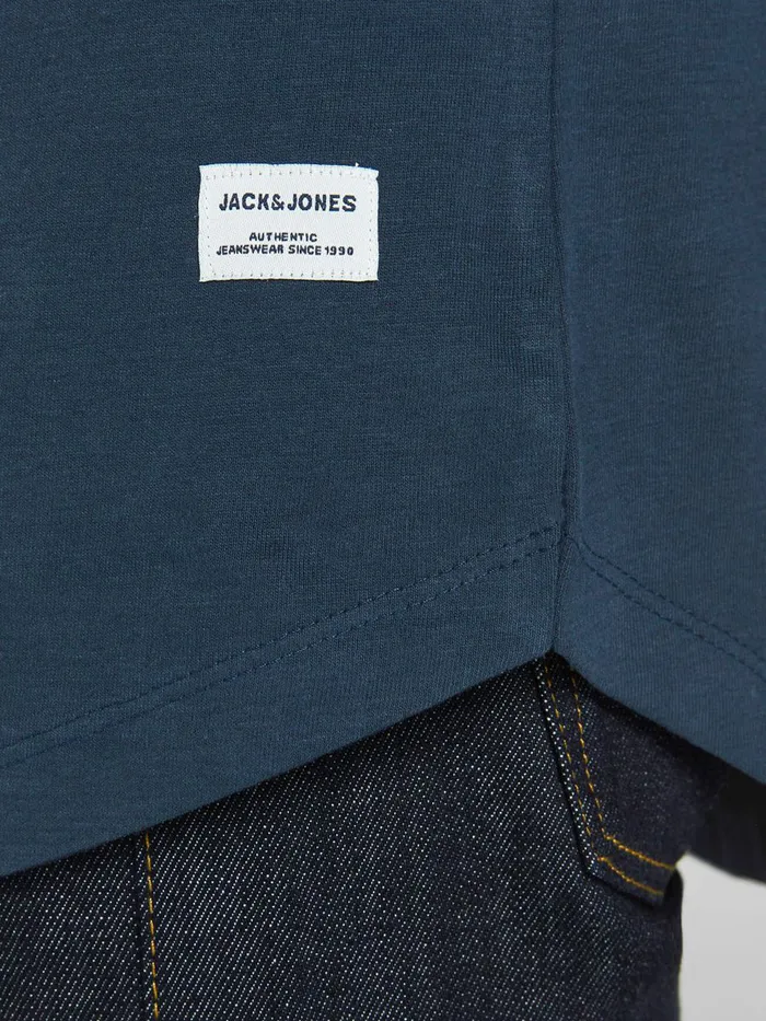 Tshirts JACK and JONES Mens ORGANIC COTTON LONGSLEEVED TSHIRT Blue Navy Blazer Casaul