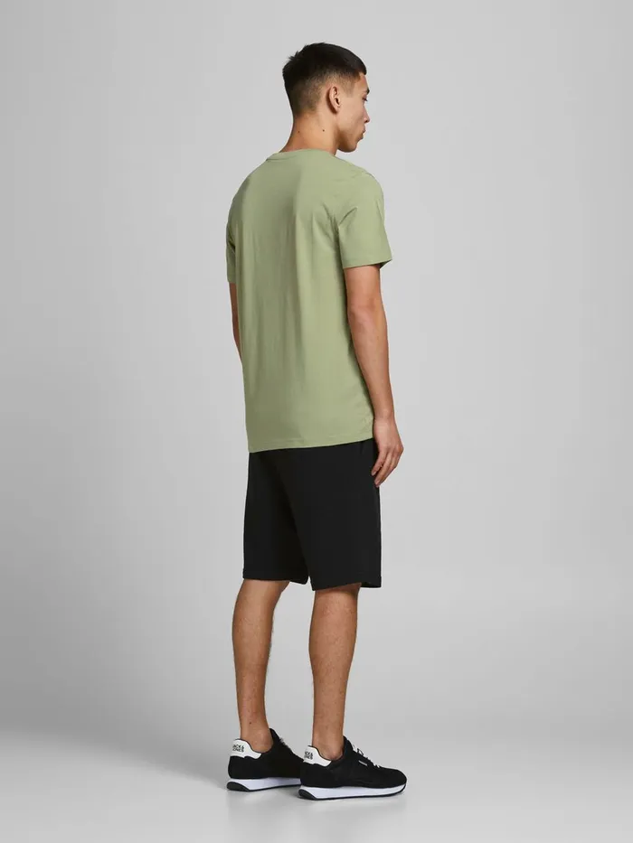 Tshirts JACK and JONES Mens SLIM FIT LARGE LOGO TSHIRT Green Oil Green Casaul