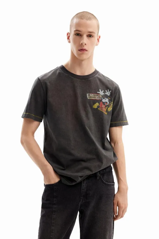 Tshirts Men Desigual Tshirt With Mickey Mouse Drawing Black