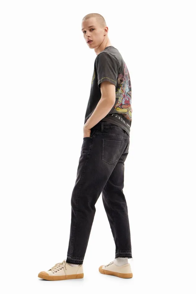 Tshirts Men Desigual Tshirt With Mickey Mouse Drawing Black