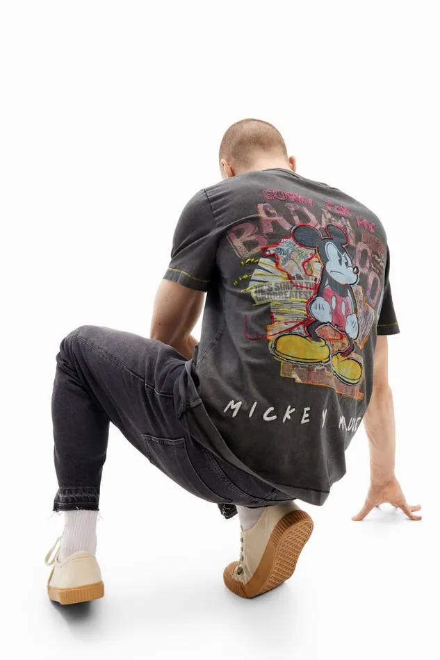 Tshirts Men Desigual Tshirt With Mickey Mouse Drawing Black