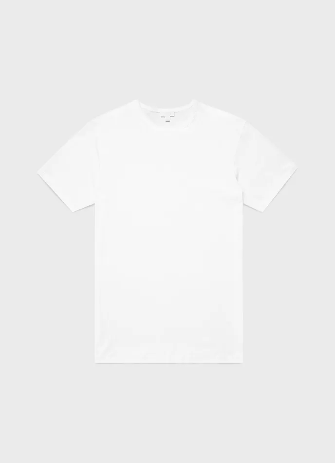 Tshirts ussunspel Men Sea Island Cotton Tshirt White