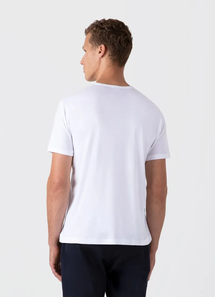 Tshirts ussunspel Men Sea Island Cotton Tshirt White