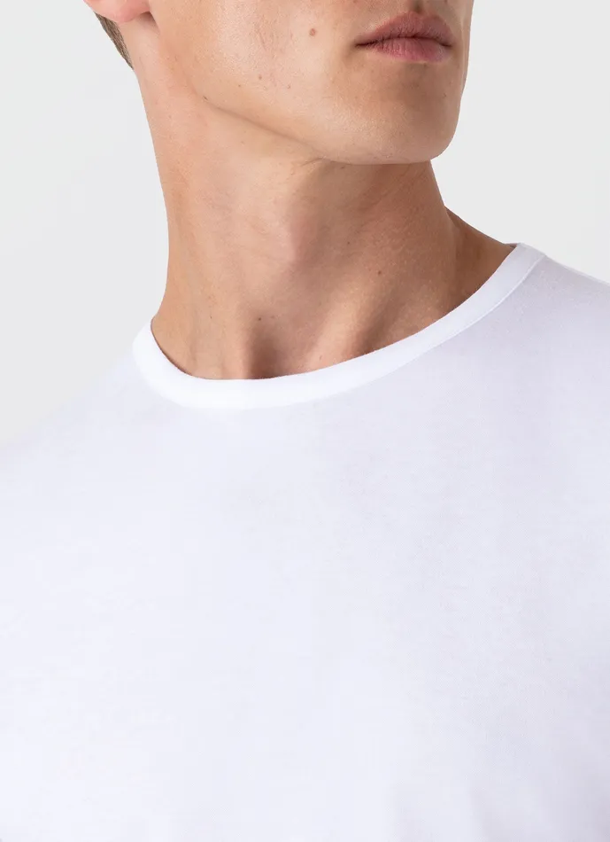 Tshirts ussunspel Men Sea Island Cotton Tshirt White