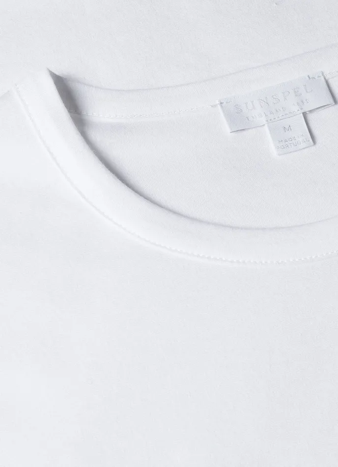Tshirts ussunspel Men Sea Island Cotton Tshirt White