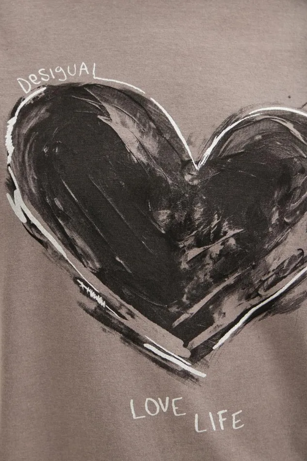 TShirts Women Desigual Heart Basic Tshirt Black