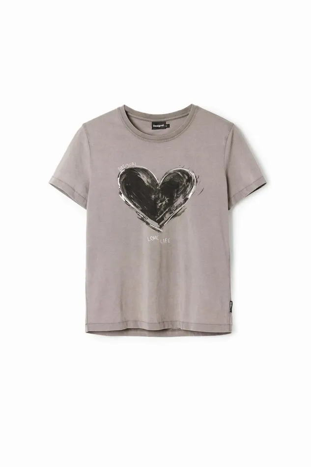 TShirts Women Desigual Heart Basic Tshirt Black