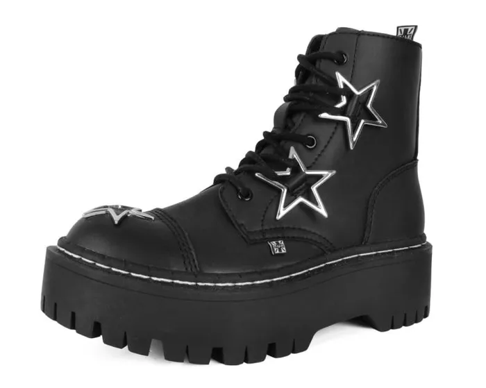 TUK Shoes Boots Men Black Star 7Eye Double Decker Boot