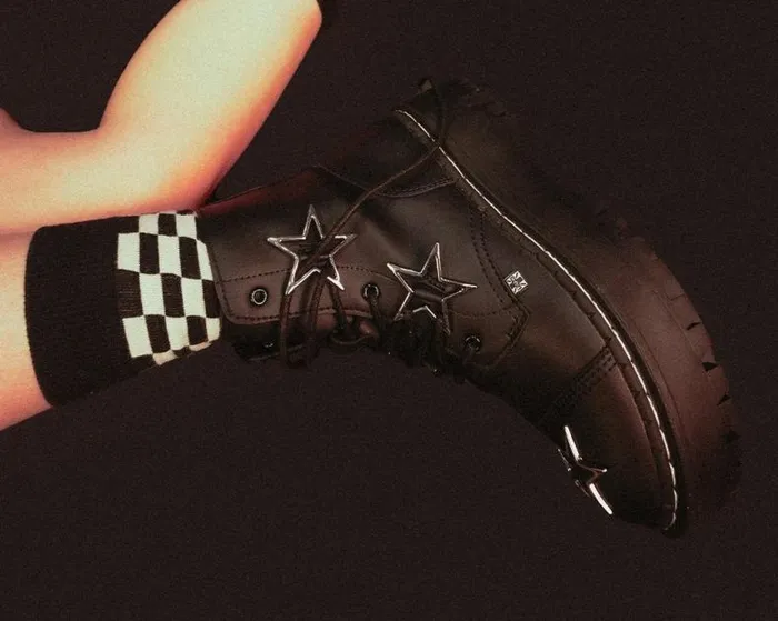 TUK Shoes Boots Men Black Star 7Eye Double Decker Boot