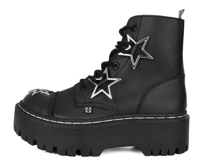 TUK Shoes Boots Men Black Star 7Eye Double Decker Boot