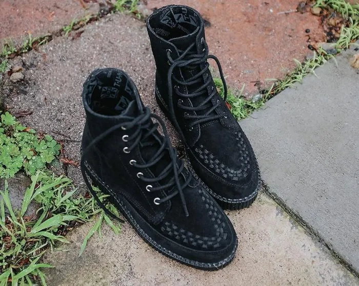 TUK Shoes Boots Men Black Suede 7Eye Viva Low Boot