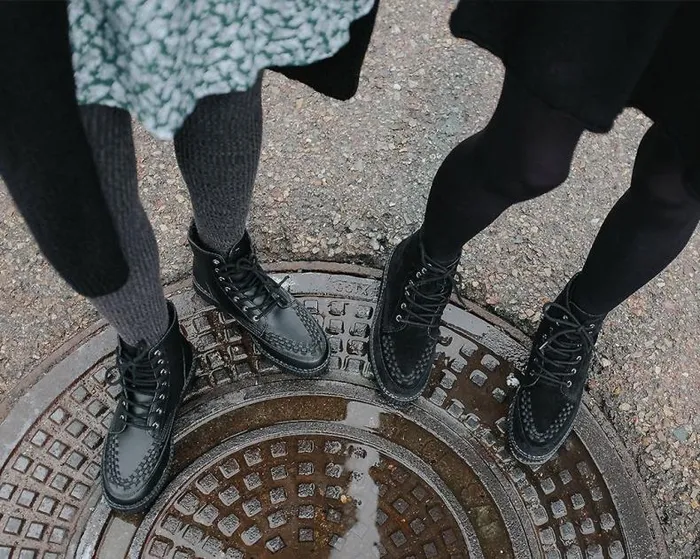 TUK Shoes Boots Men Black Suede 7Eye Viva Low Boot