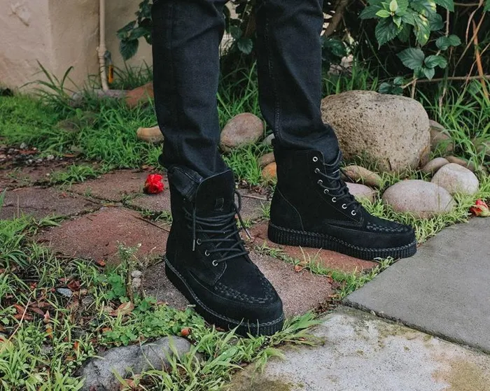 TUK Shoes Boots Men Black Suede 7Eye Viva Low Boot