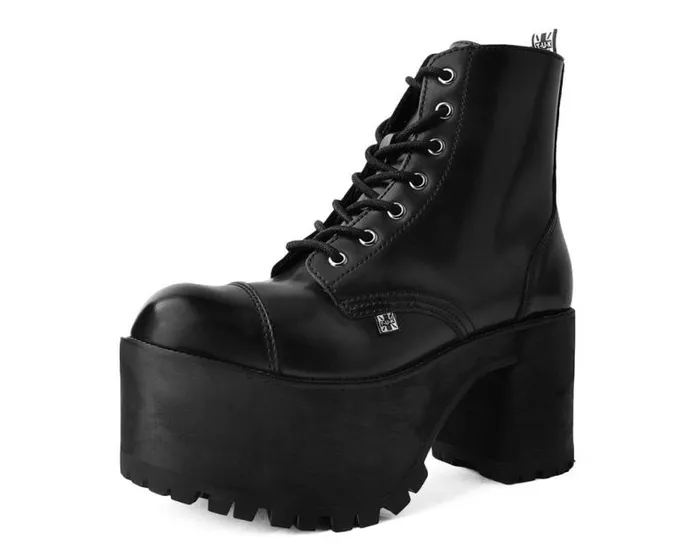TUK Shoes Boots Women Black BrushOff 7Eye Nosebleed Boot